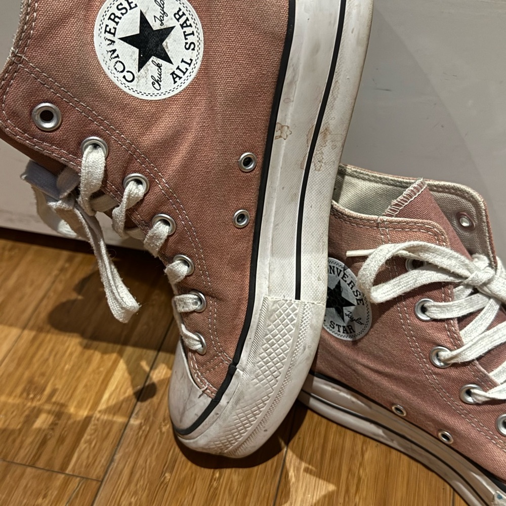 Converse Dusty Pink High-Tops with White Accents